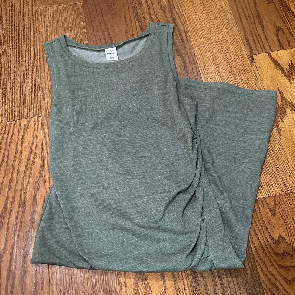 ! Melrose and Market Green Casual Ruched Sleeveless Mini Dress Women Size S